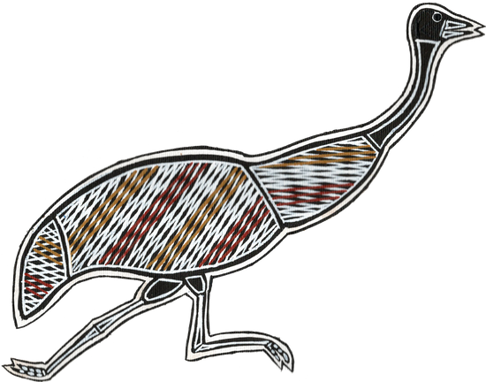 Australian Aboriginal Painting Of An Emu - Emu (550x432)