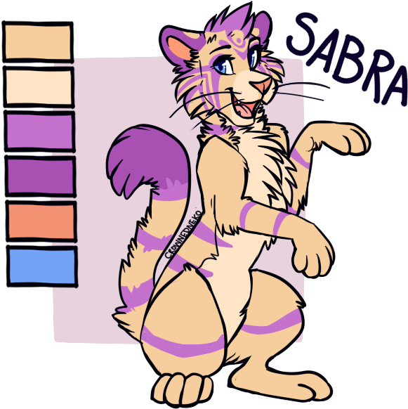 Tiger Cat Feline Wild Cat Big Cat Cute Oc My Character - Furry Ref Sheet Line (800x600)