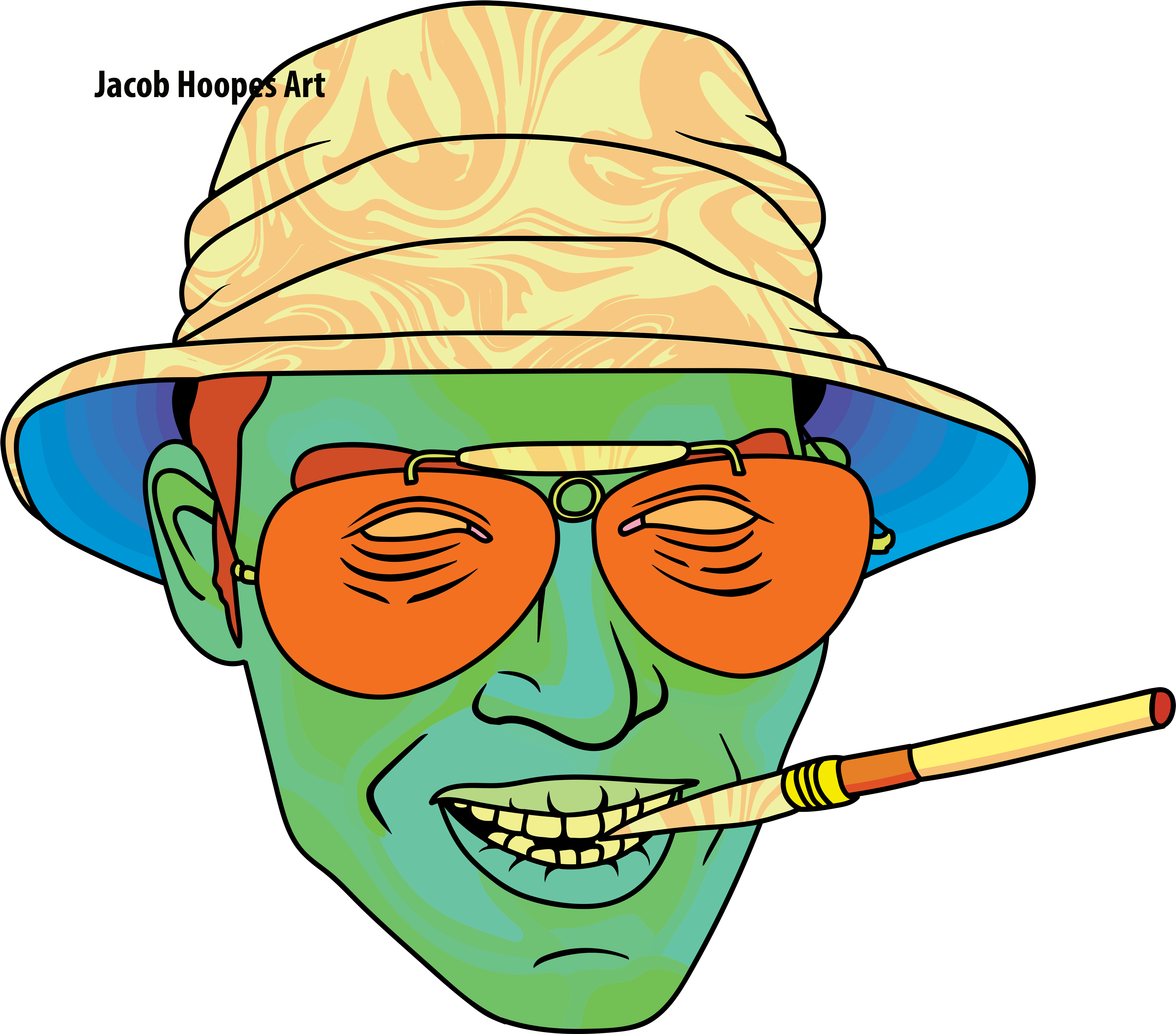 Raoul Duke - Fear And Loathing Png (5000x4388)
