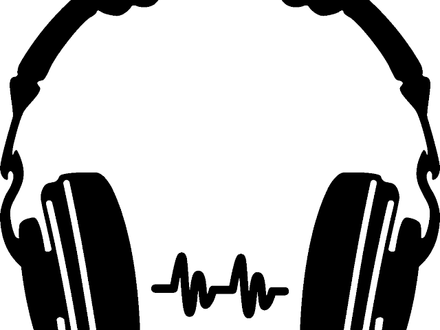 Dj Clipart Dj Headset - Dj Headphone Clipart Black And White (640x480)