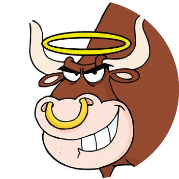 Good Bullogna - Funny Grinning Bull Cartoon Character Tile Coaster (352x352)