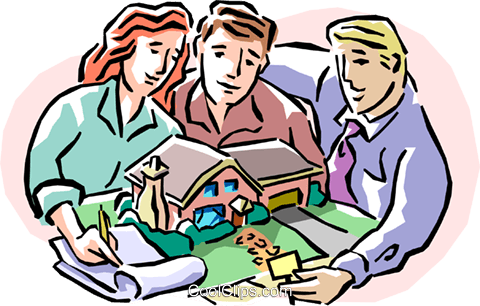 Buying Real Estate Royalty Free Vector Clip Art Illustration - Real Estate Broker (480x306)