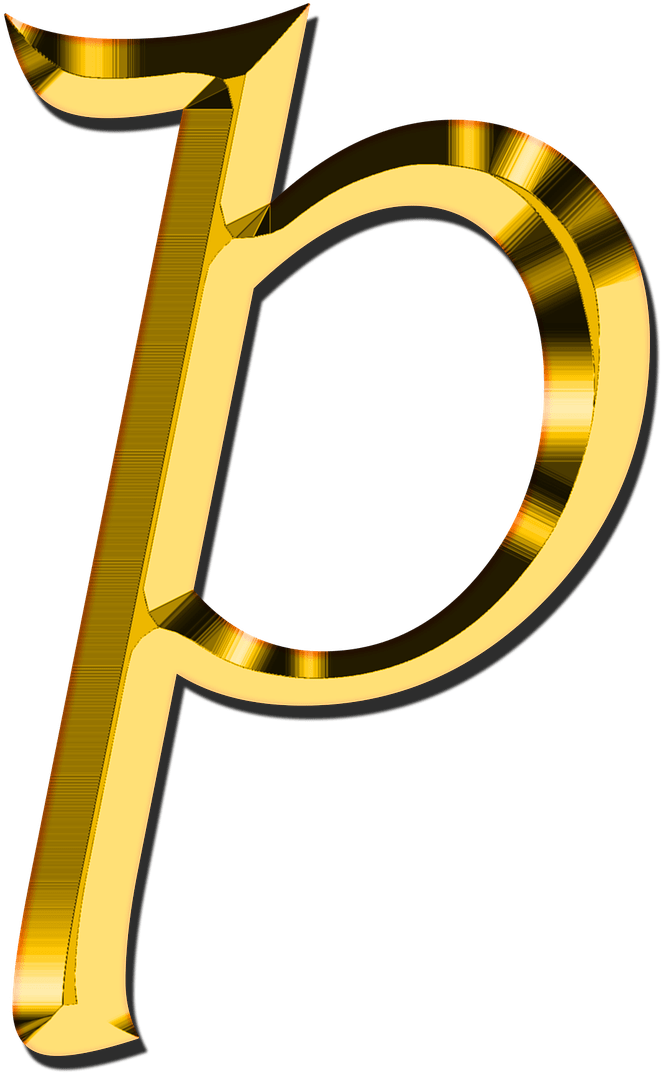 P Clipart Small Letter P - Golden Letter P Png (1271x1280)