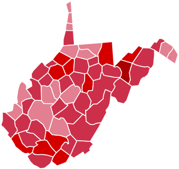 2012 United States Presidential Election In West Virginia - West Virginia 2016 Election Map (370x351)