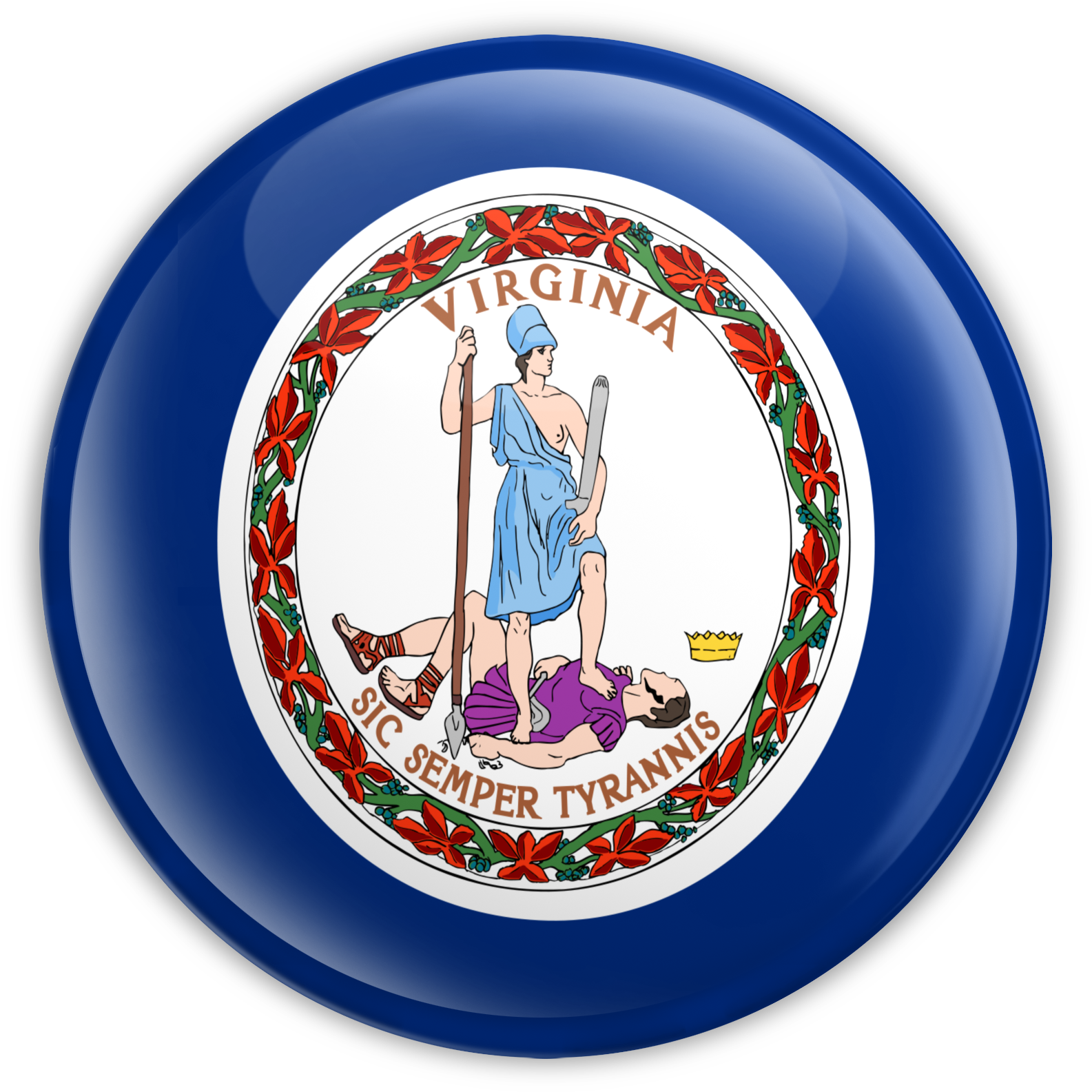 Virginia - Virginia State Seal Round Ornament (1600x1600)