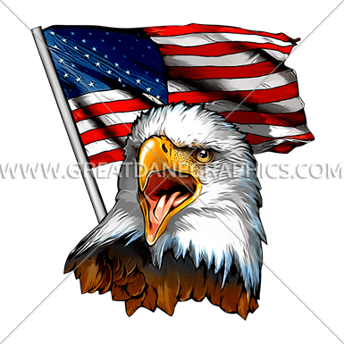 Eagle & Flag - Eagle American Flag (385x385)