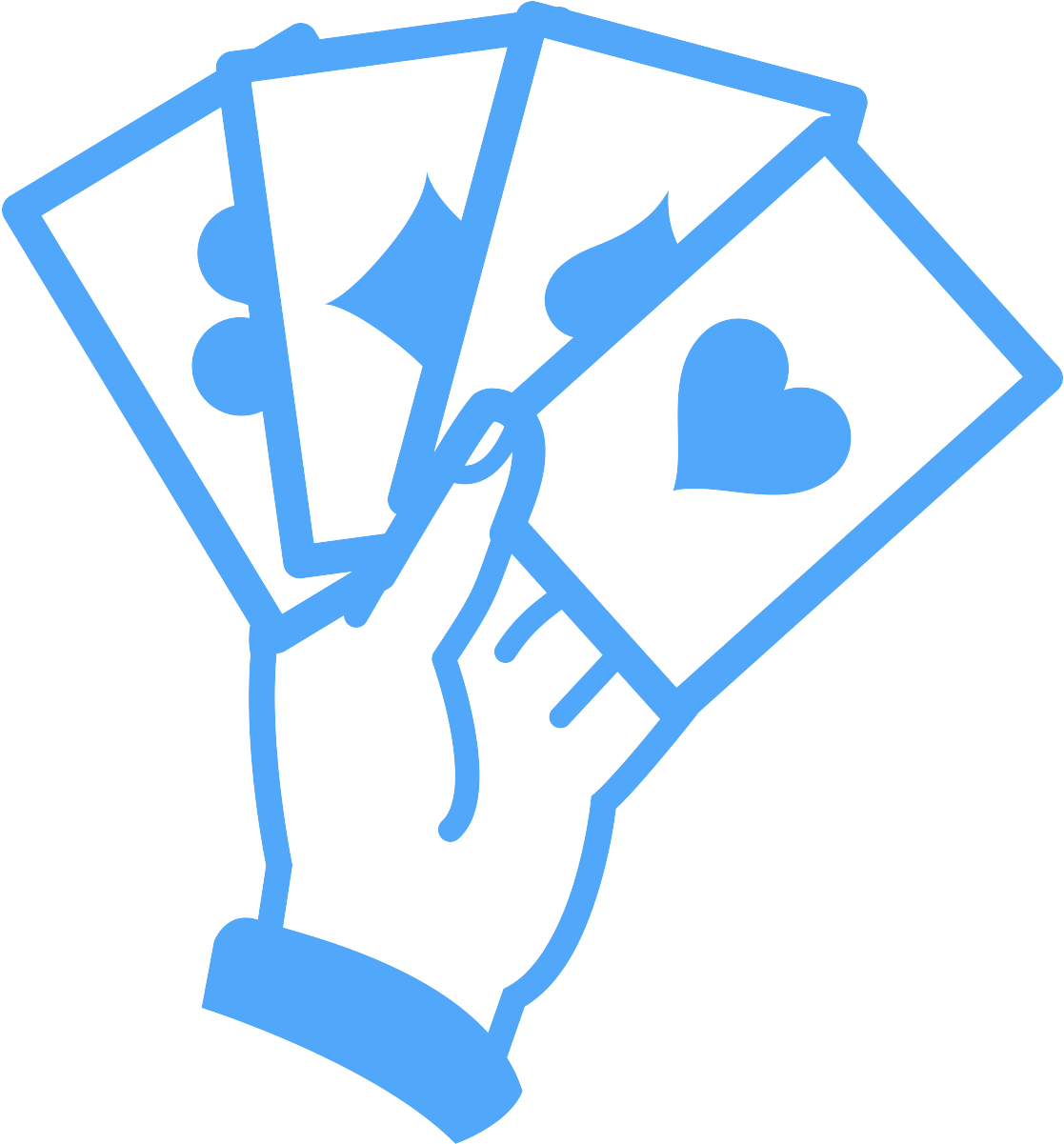 Four Cards In A Hand - Playing Cards Symbols (1200x1200)