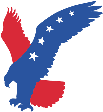 American Flag Eagle Png - Red And Blue Bald Eagle (512x512)