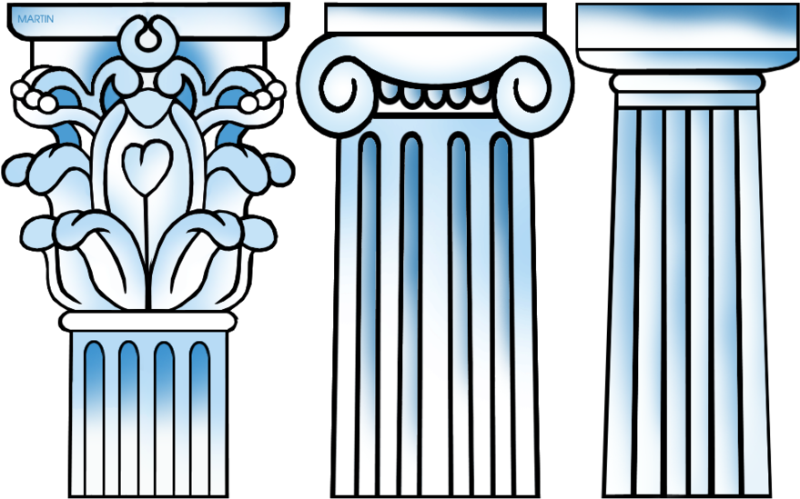 Greek Columns Drawing Clipart Ancient Greece Classical - Greek Architecture (879x549)