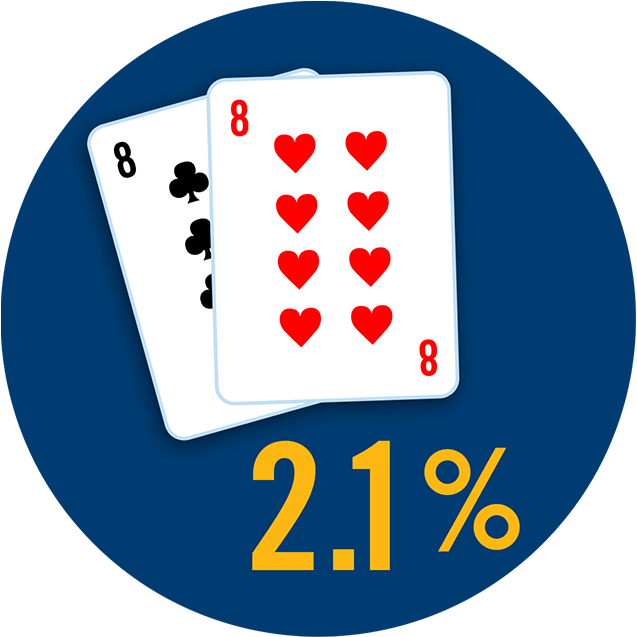 Two Cards Showing A Pair Of 8s With - Two Cards Showing A Pair Of 8s With (637x637)