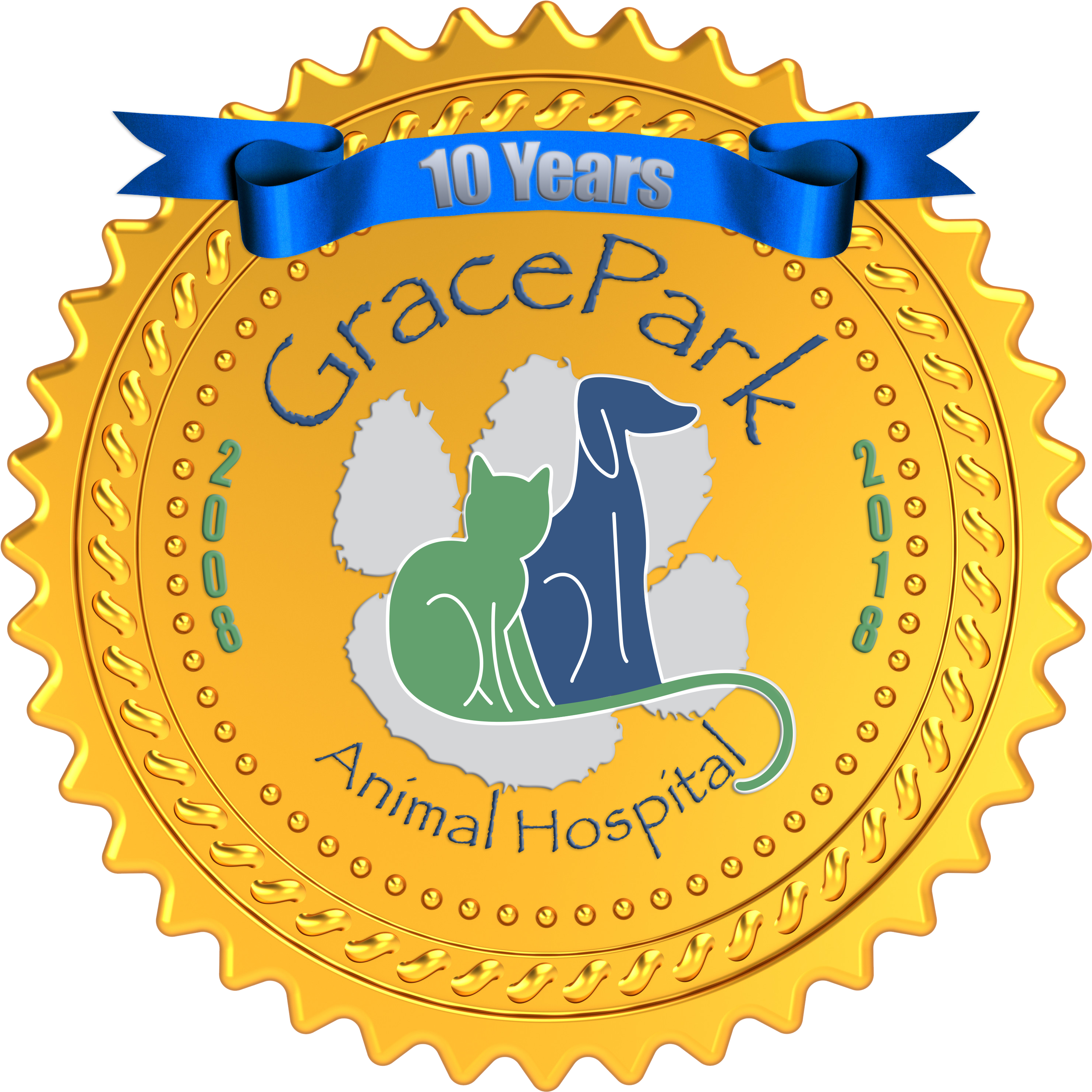 This Month Is Grace Park Animal Hospital's 10 Year - Seal Of Approval Psd (3000x3000)