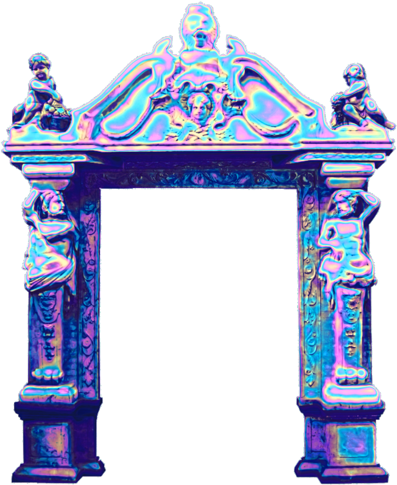 Archway Doorway Columns Vaporwave Aest - Architecture Vaporwave Greek (1024x1024)