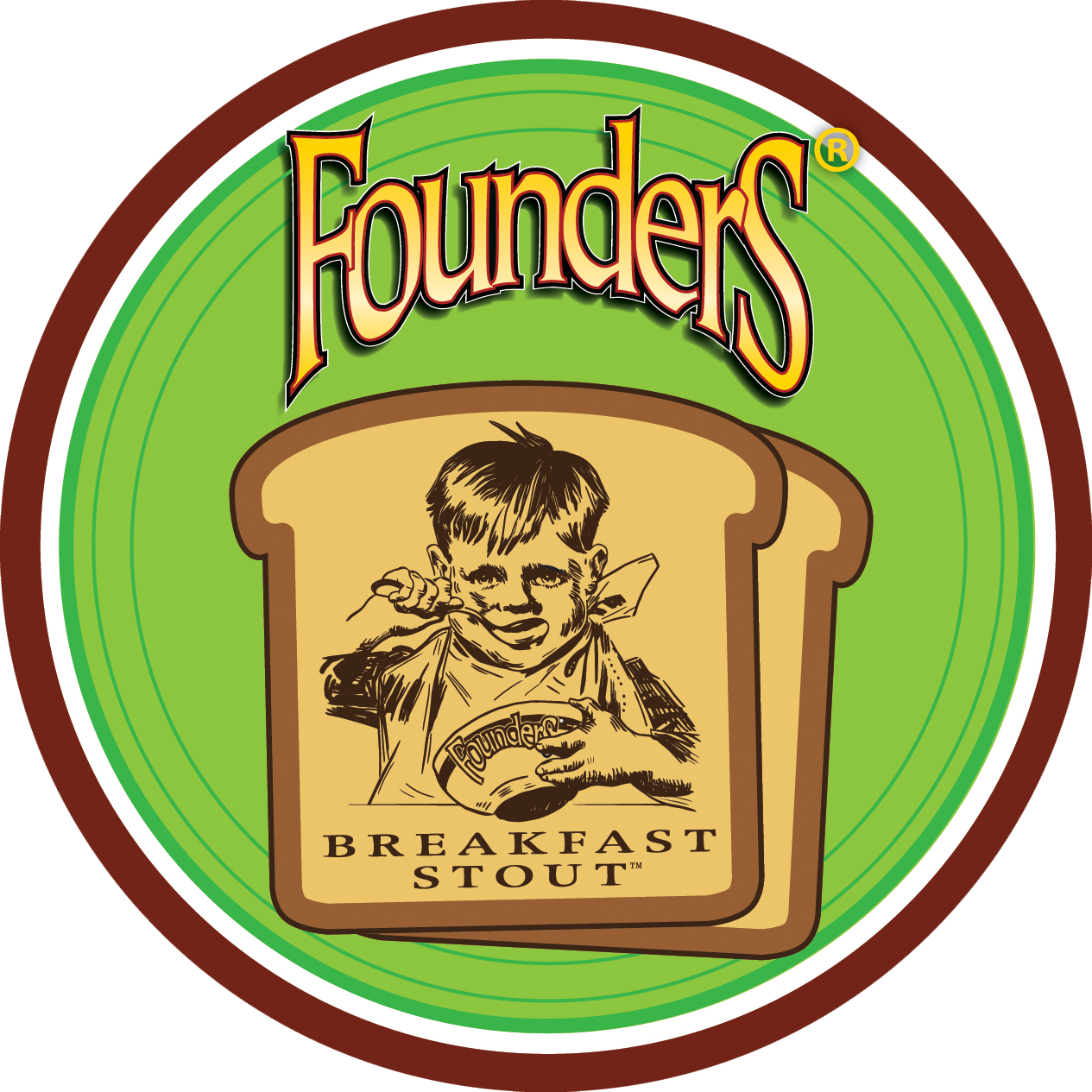 'rise And Shine With Breakfast Stout' Untappd Badge - Founders Brewing Company (1265x1265)