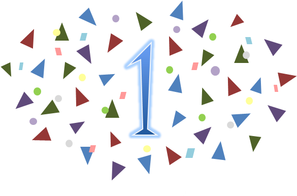 1 Year Celebration Png - 1 Year Transparent (586x435)