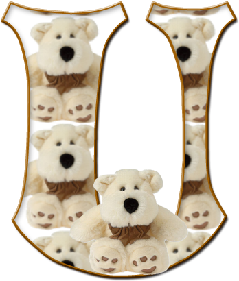 Alfabeto Con Osito De Peluche Blanco - Teddy Bear (348x410)