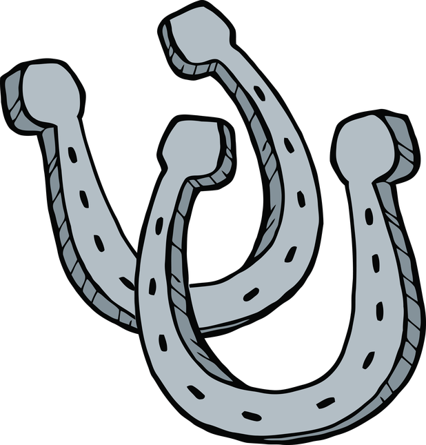 Vector Black And White Stock Horseshoe Cartoon Images - Clip Art Horseshoes (618x645)