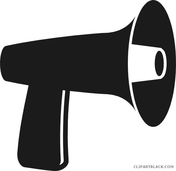 Megaphone Tools Free Black White Clipart Images Clipartblack - Speaker Phone Clip Art (600x585)