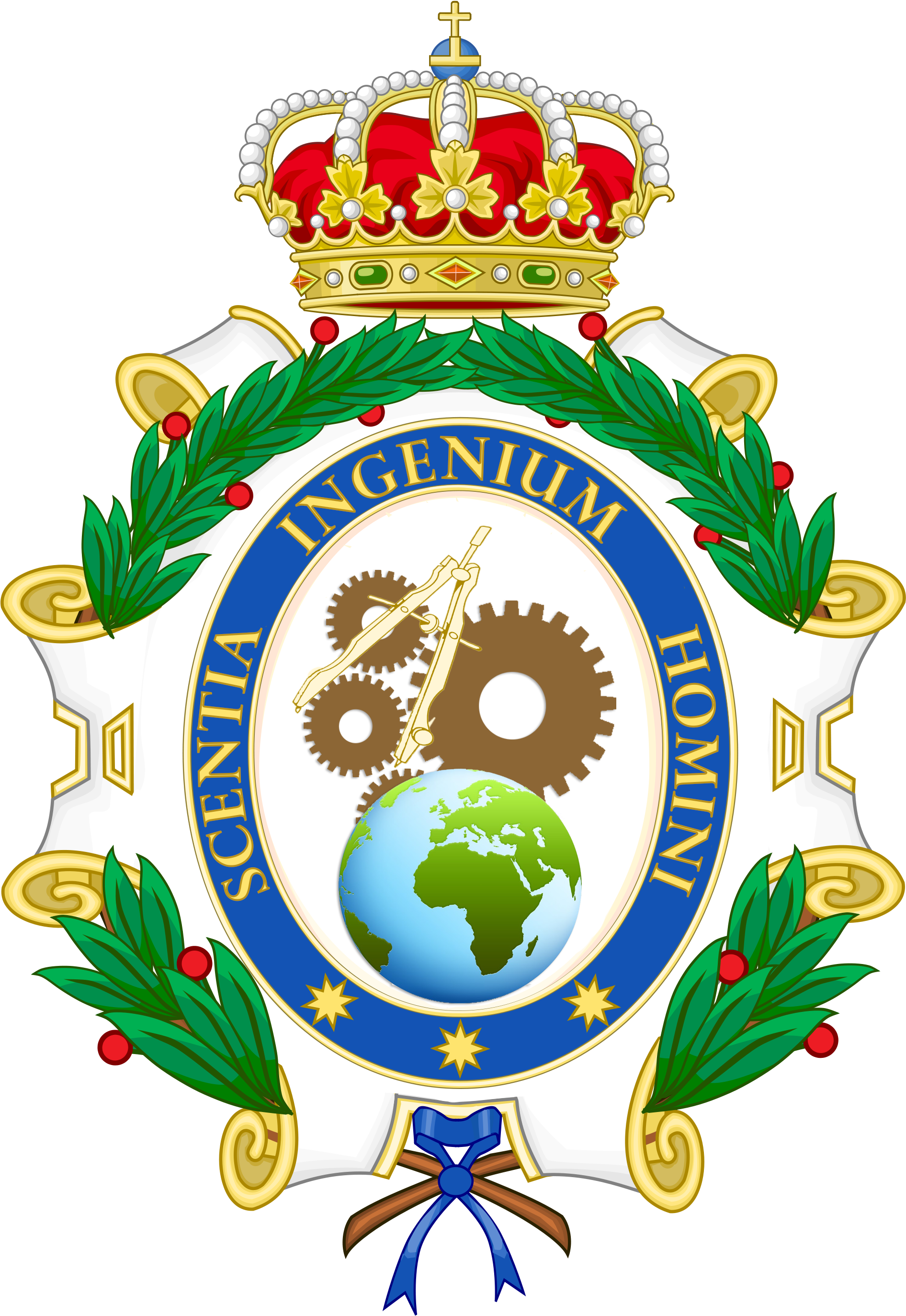 Coat Of Arms Of The Spanish Royal Academy Of Engineering - Real Academia De La Historia (2000x2777)