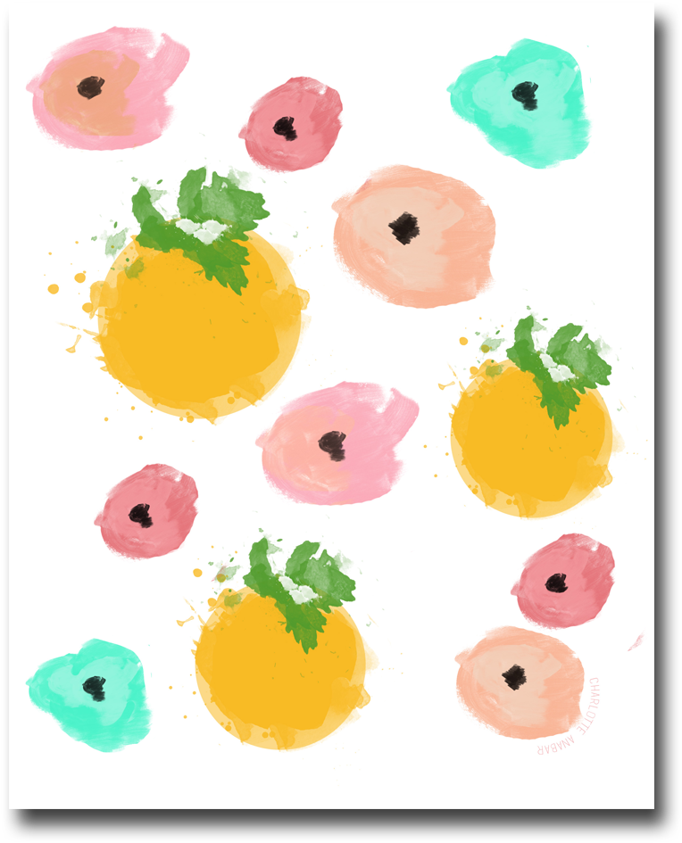 Garden Citrus Blue Citrus Yellow Flamingos Citrus Orange - Oriental Poppy (800x1000)