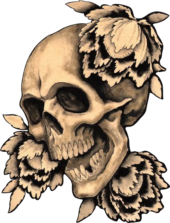 Clip Art Flowers Transprent Png Free - Skulls Art (1200x900)