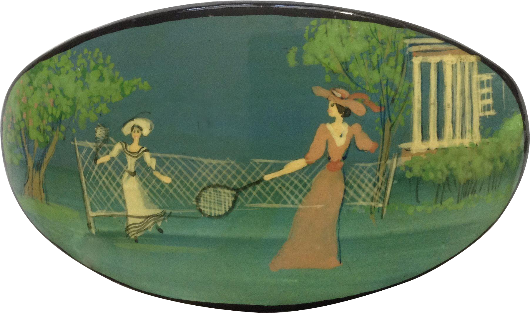 Russian Black Lacquer Hair Barrette Clip Clasp, European - Angel (1800x1800)