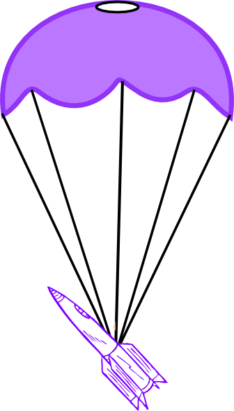 Rocket With Parachute Drawing (336x590)