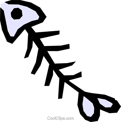 Fish Bones Royalty Free Vector Clip Art Illustration - Laptop Decal - Fish Skeleton - Bone Decal - Vinyl Decal (475x480)