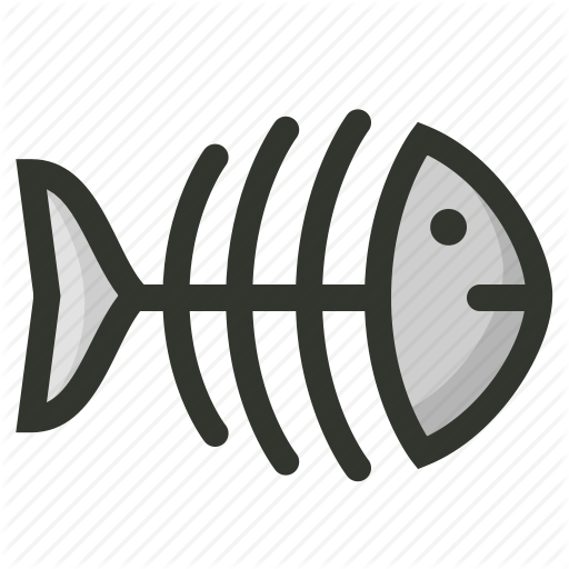Fish Skeleton Png Vector Library Library - Illustration (512x512)