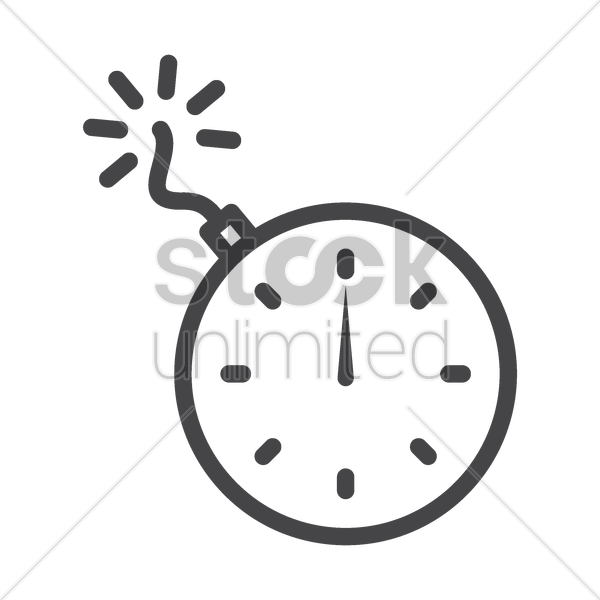Bomb Icon Vector Image Stockunlimited Graphic - Bomb Clock Icon (600x600)