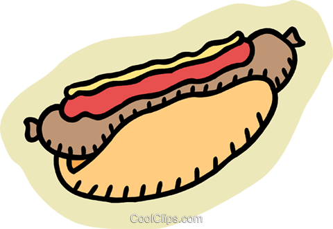 Hot Dog/frankfurter Royalty Free Vector Clip Art Illustration - Hot Dog/frankfurter Royalty Free Vector Clip Art Illustration (480x331)