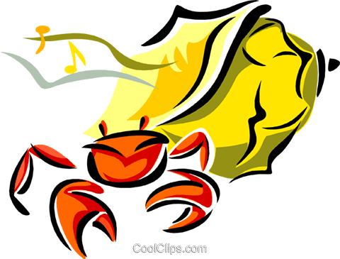 Aquatic Design With Crab Royalty Free Vector Clip Art - Aquatic Design With Crab Royalty Free Vector Clip Art (480x365)