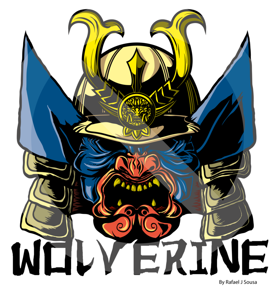 Clip Art Royalty Free Library Mascara Samurai Wolverine - Clip Art Royalty Free Library Mascara Samurai Wolverine (900x937)