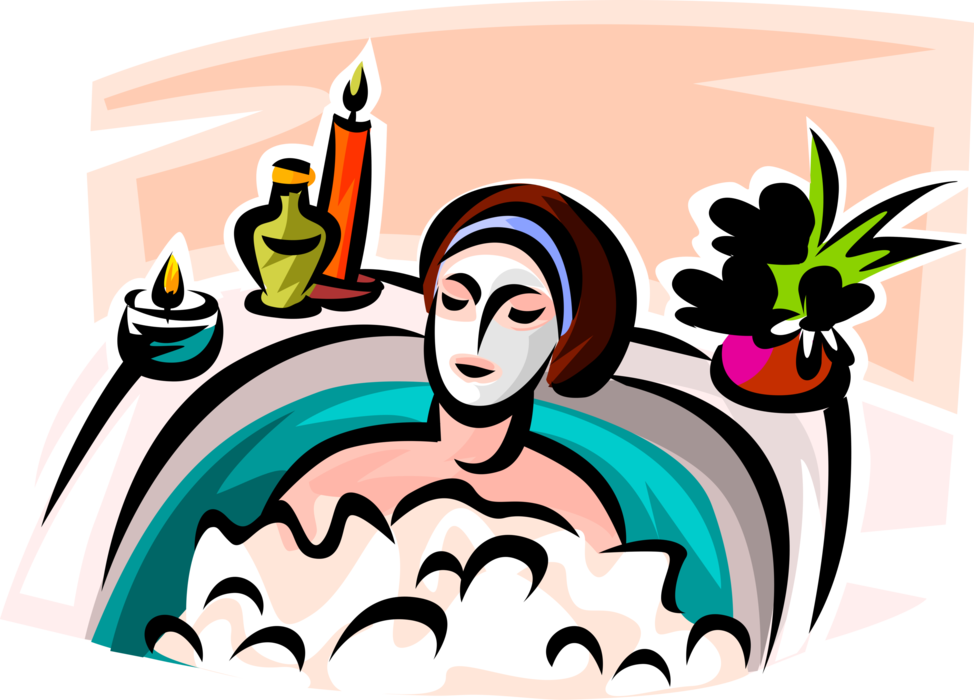 Vector Illustration Of Spa Treatment Gentle Purifying - Vector Illustration Of Spa Treatment Gentle Purifying (974x700)