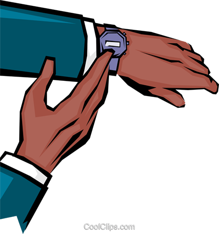 Hands Checking Time Royalty Free Vector Clip Art Illustration - Hands Checking Time Royalty Free Vector Clip Art Illustration (448x480)