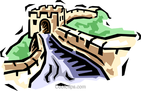 Great Wall Of China Royalty Free Vector Clip Art Illustration - Great Wall Of China Royalty Free Vector Clip Art Illustration (480x312)