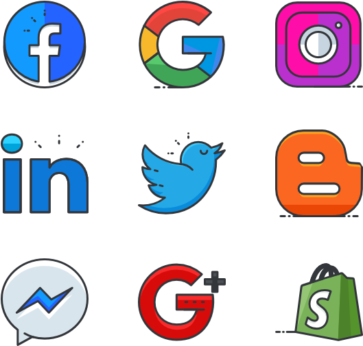 Social Media Icons Octagon Png - Social Media Icons Octagon Png (600x564)