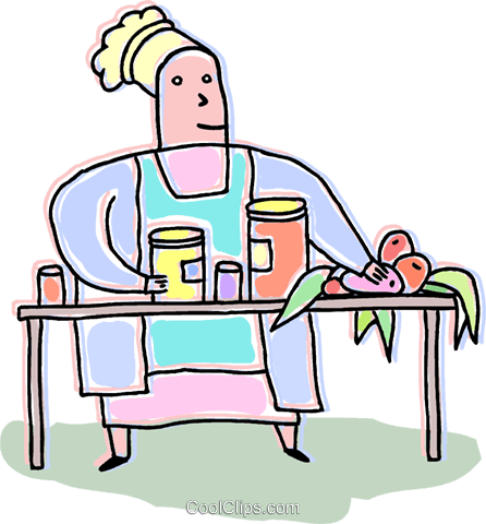 Female Cook Preparing A Meal Royalty Free Vector Clip - Female Cook Preparing A Meal Royalty Free Vector Clip (446x480)