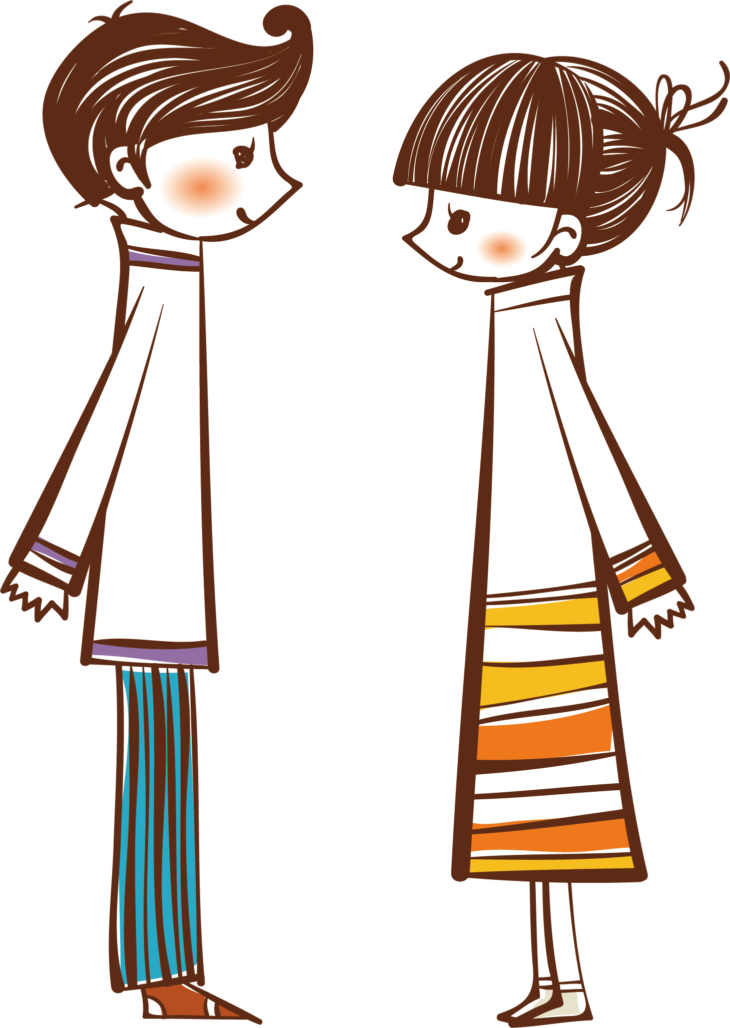 Cartoon Significant Other Falling Couple Png Element - Cartoon Significant Other Falling Couple Png Element (1459x2054)