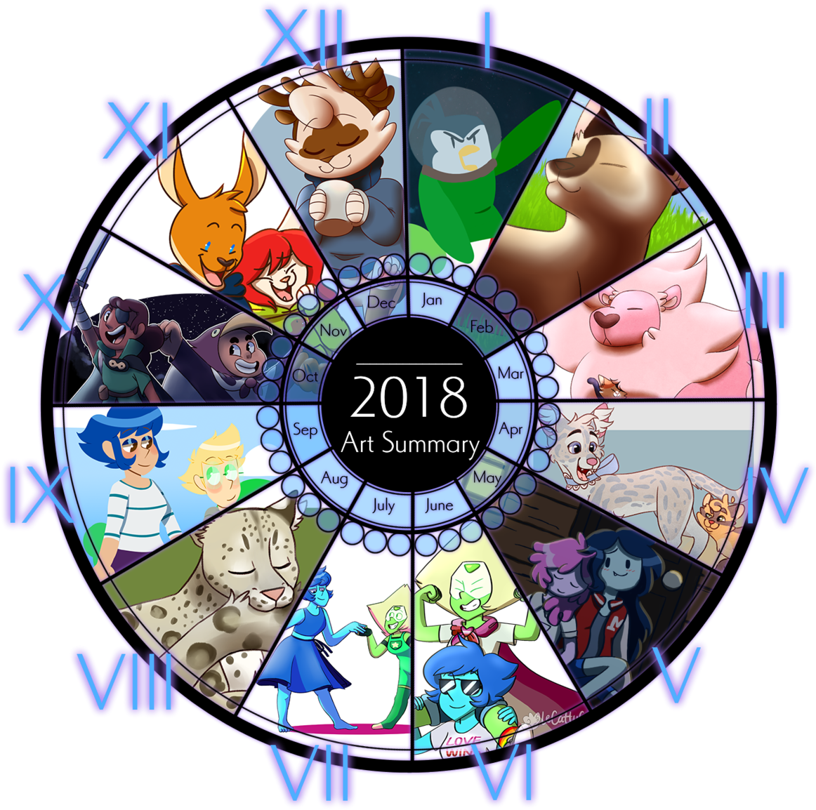 Happy New Year Here's My Art Summary For 2018, Let's - Happy New Year Here's My Art Summary For 2018, Let's (1280x1263)