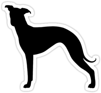 Italian Greyhound Silhouette Waterproof Die-cut Sticker - Italian Greyhound Silhouette Waterproof Die-cut Sticker (375x360)