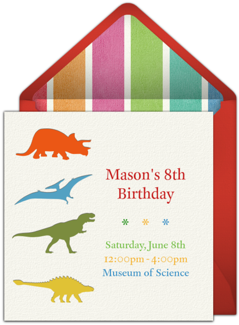 Dinosaur Party Online Invitation - Dinosaur Party Online Invitation (650x650)