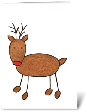 Rudolph Greeting Card - Rudolph Greeting Card (350x396)