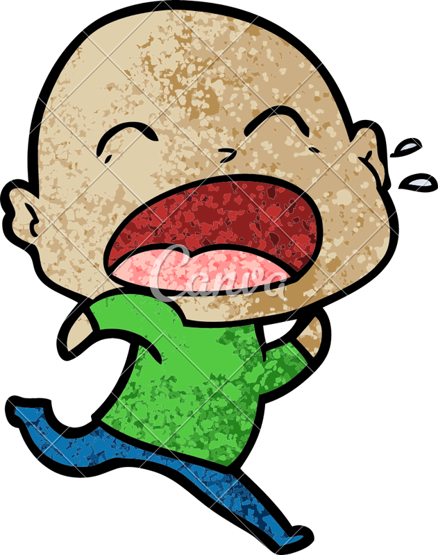 Cartoon Shouting Bald Man - Cartoon Shouting Bald Man (631x800)