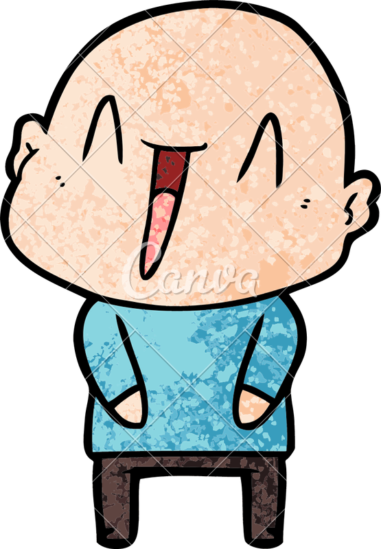 Happy Cartoon Bald Man - Happy Cartoon Bald Man (555x800)