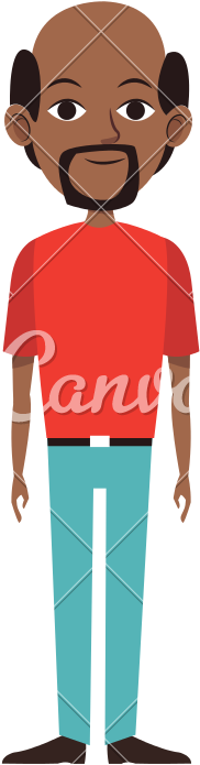 Bald Male Character Vector Illustration - Bald Male Character Vector Illustration (800x800)