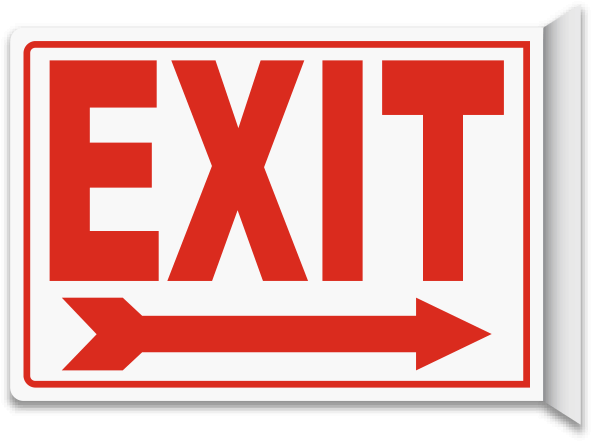 Exit 2-way Sign - Exit 2-way Sign (600x450)