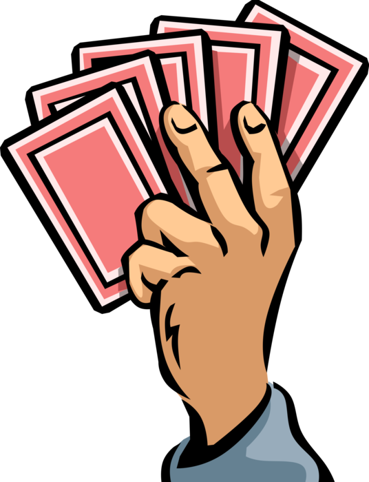 Vector Illustration Of Hand Holds Winning Hand Casino - Vector Illustration Of Hand Holds Winning Hand Casino (536x700)