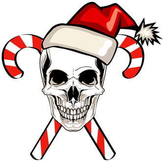 Christmas Skull And Candy Canes - Christmas Skull And Candy Canes (400x400)