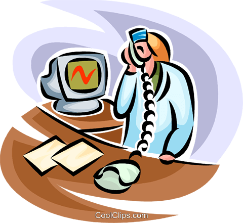 Nurse On The Telephone Royalty Free Vector Clip Art - Nurse On The Telephone Royalty Free Vector Clip Art (480x441)