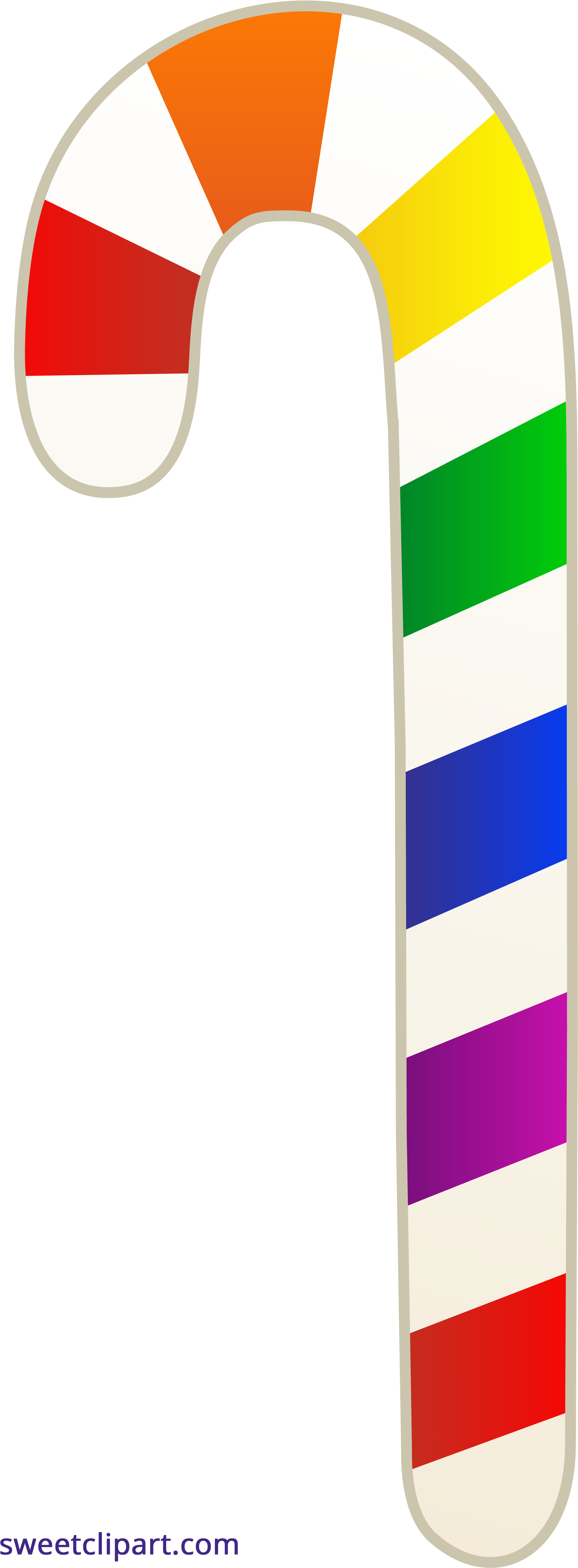 Rainbow Candy Cane Sweet Clip Art - Rainbow Candy Cane Sweet Clip Art (2173x5603)
